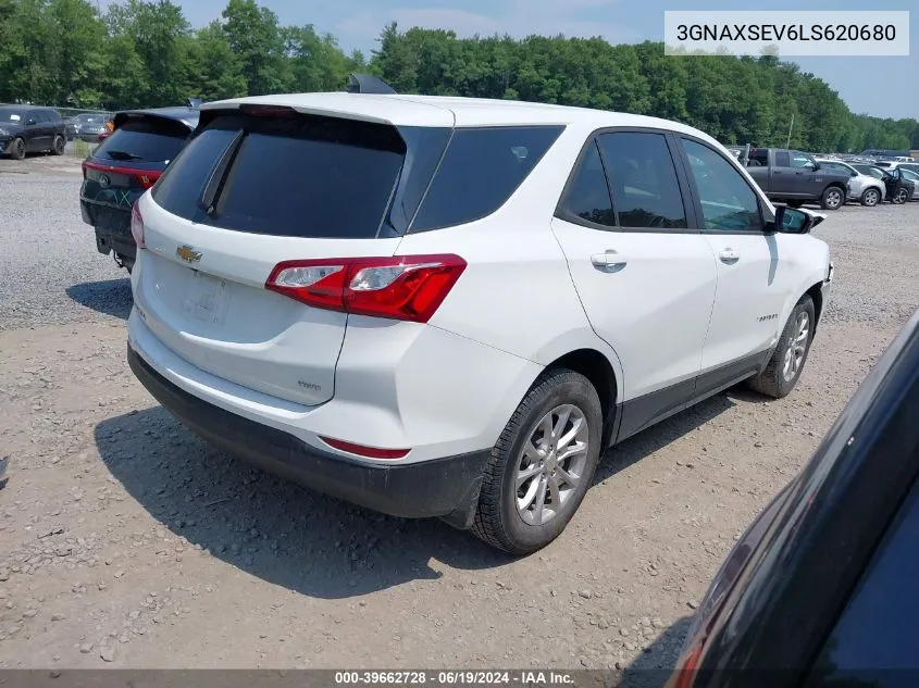 2020 Chevrolet Equinox Awd Ls VIN: 3GNAXSEV6LS620680 Lot: 39662728