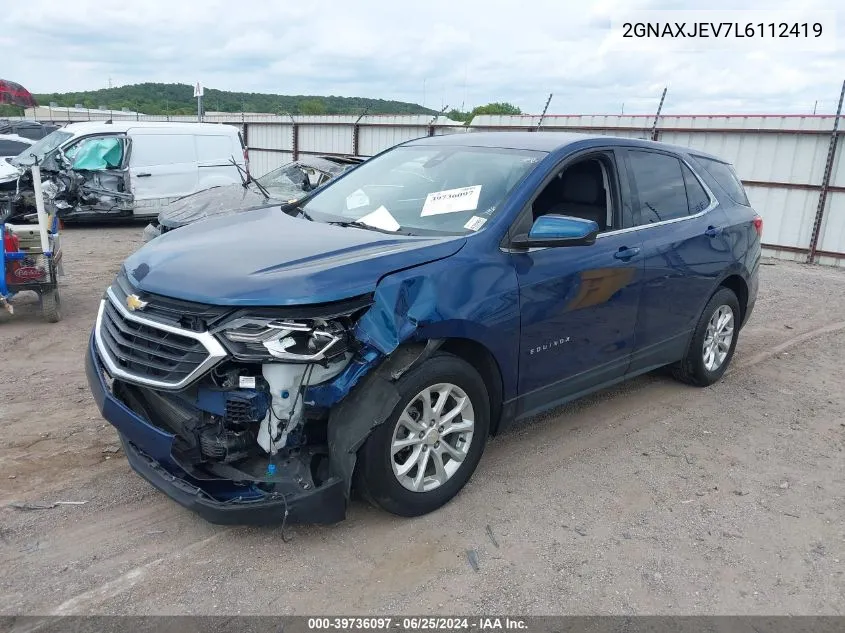 2020 Chevrolet Equinox Fwd 2Fl VIN: 2GNAXJEV7L6112419 Lot: 39736097