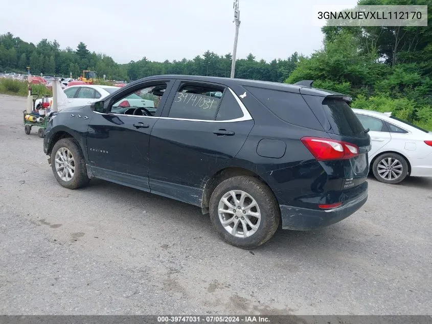 2020 Chevrolet Equinox Awd Lt 1.5L Turbo VIN: 3GNAXUEVXLL112170 Lot: 39747031