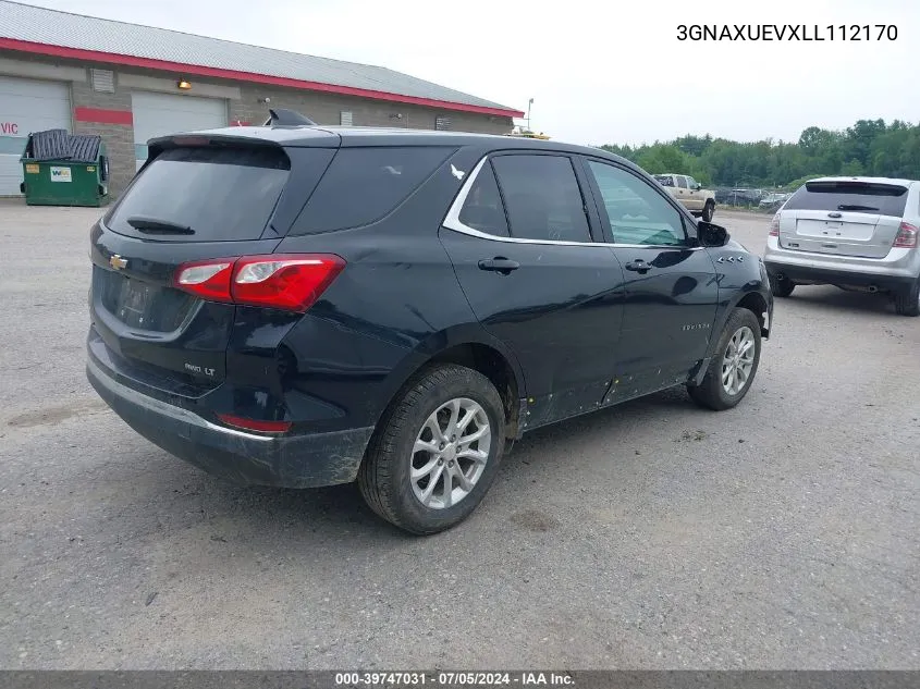 2020 Chevrolet Equinox Awd Lt 1.5L Turbo VIN: 3GNAXUEVXLL112170 Lot: 39747031