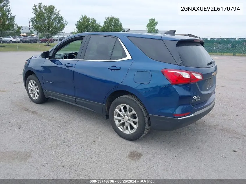 2020 Chevrolet Equinox Awd Lt 1.5L Turbo VIN: 2GNAXUEV2L6170794 Lot: 39749796