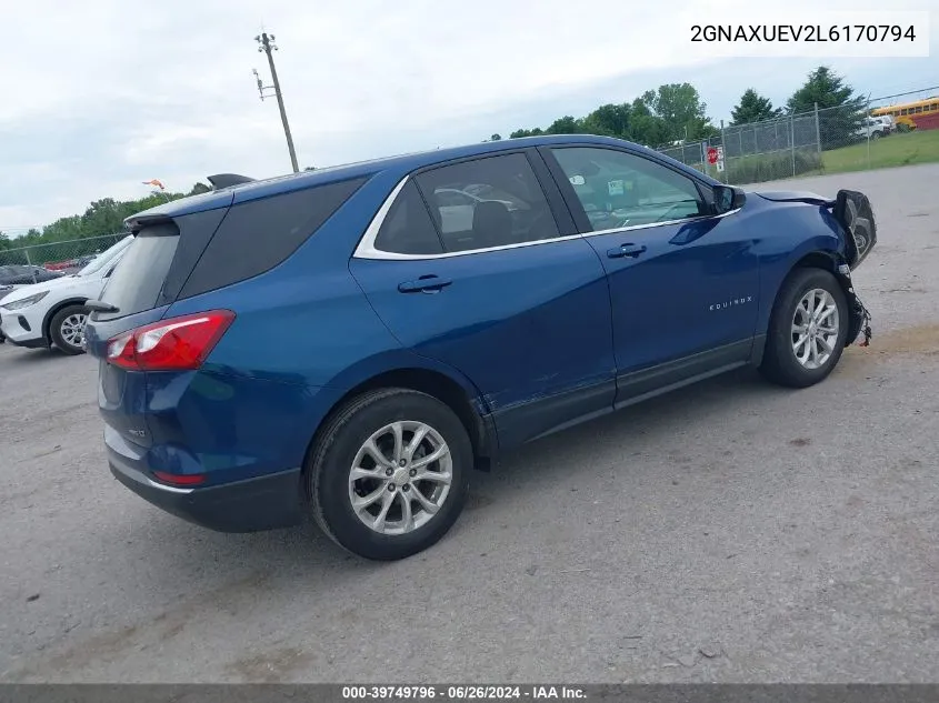 2020 Chevrolet Equinox Awd Lt 1.5L Turbo VIN: 2GNAXUEV2L6170794 Lot: 39749796