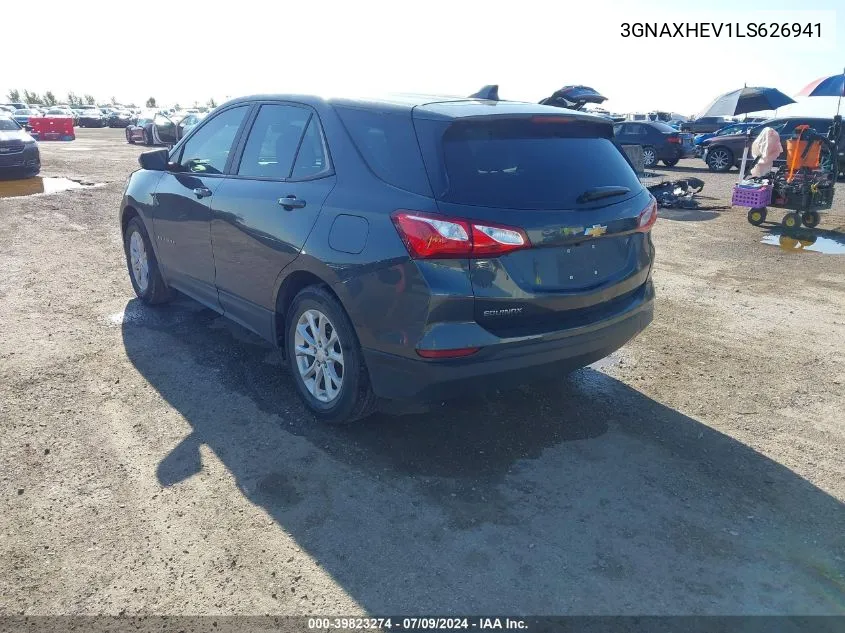 2020 Chevrolet Equinox Fwd Ls VIN: 3GNAXHEV1LS626941 Lot: 39823274