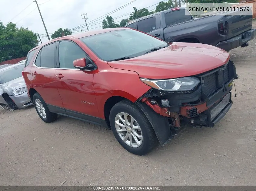 2020 Chevrolet Equinox Fwd Lt 1.5L Turbo VIN: 2GNAXKEV5L6111579 Lot: 39823574