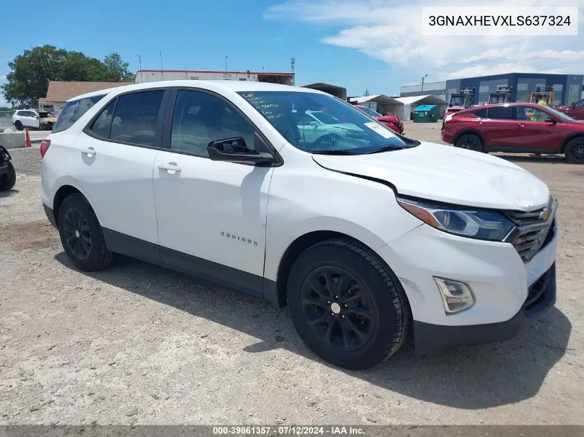 2020 Chevrolet Equinox Fwd Ls VIN: 3GNAXHEVXLS637324 Lot: 39861357