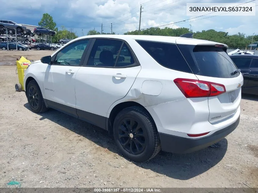 2020 Chevrolet Equinox Fwd Ls VIN: 3GNAXHEVXLS637324 Lot: 39861357