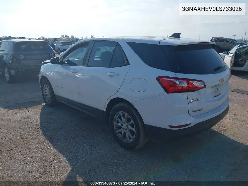 2020 Chevrolet Equinox Fwd Ls VIN: 3GNAXHEV0LS733026 Lot: 39948873