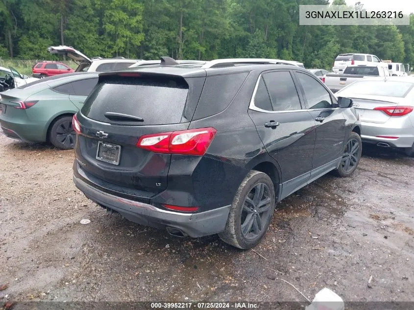 2020 Chevrolet Equinox Fwd Lt 2.0L Turbo VIN: 3GNAXLEX1LL263216 Lot: 39952217