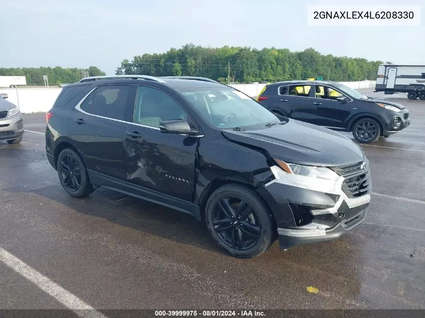 2020 Chevrolet Equinox Fwd Lt 2.0L Turbo VIN: 2GNAXLEX4L6208330 Lot: 39999975