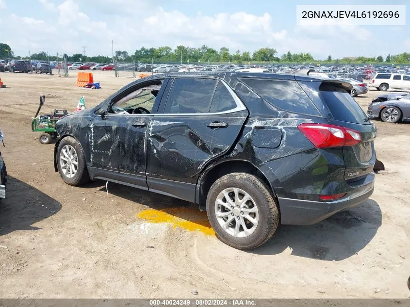 2020 Chevrolet Equinox Fwd 2Fl VIN: 2GNAXJEV4L6192696 Lot: 40024249