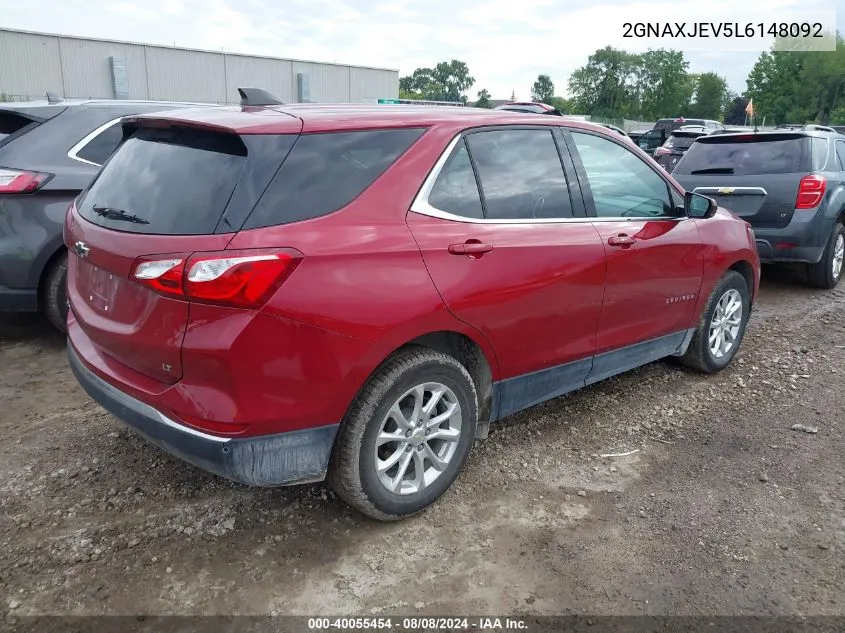 2020 Chevrolet Equinox Fwd 2Fl VIN: 2GNAXJEV5L6148092 Lot: 40055454