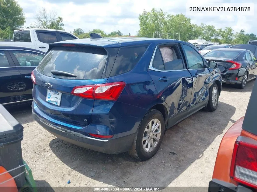 2020 Chevrolet Equinox Fwd Lt 1.5L Turbo VIN: 2GNAXKEV2L6284878 Lot: 40057334