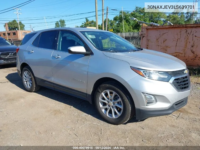 2020 Chevrolet Equinox Fwd 2Fl VIN: 3GNAXJEV3LS639701 Lot: 40079915