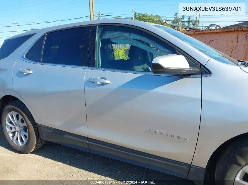 2020 Chevrolet Equinox Fwd 2Fl VIN: 3GNAXJEV3LS639701 Lot: 40079915