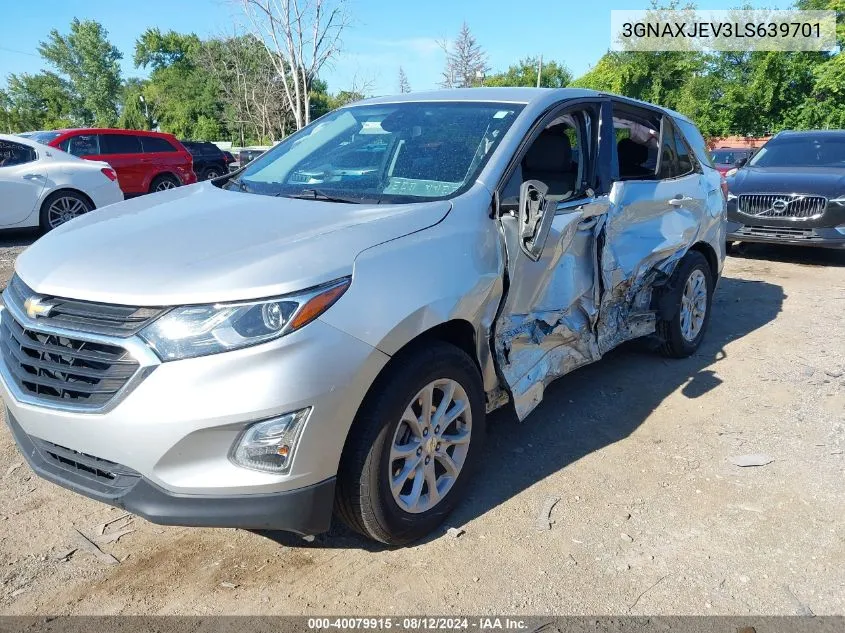 2020 Chevrolet Equinox Fwd 2Fl VIN: 3GNAXJEV3LS639701 Lot: 40079915