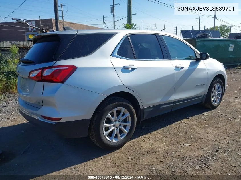 2020 Chevrolet Equinox Fwd 2Fl VIN: 3GNAXJEV3LS639701 Lot: 40079915