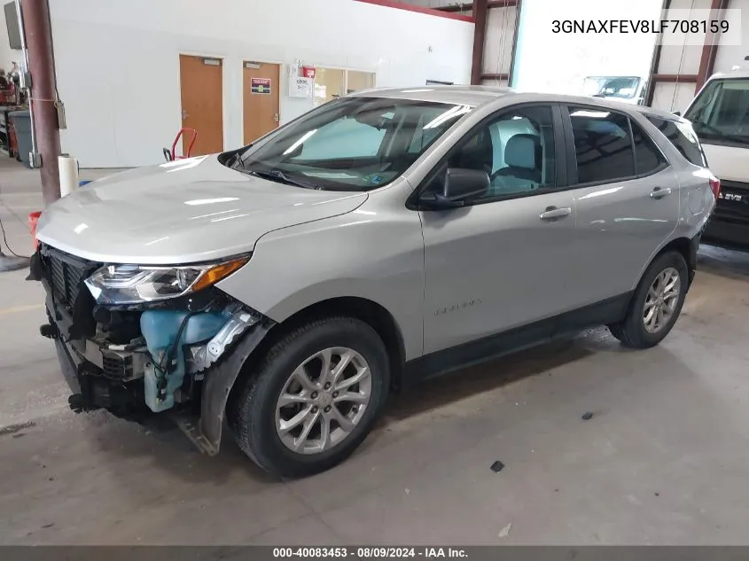 2020 Chevrolet Equinox VIN: 3GNAXFEV8LF708159 Lot: 40083453