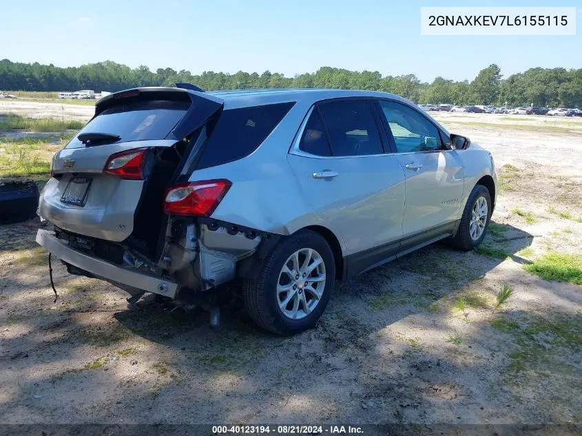 2020 Chevrolet Equinox Lt VIN: 2GNAXKEV7L6155115 Lot: 40123194