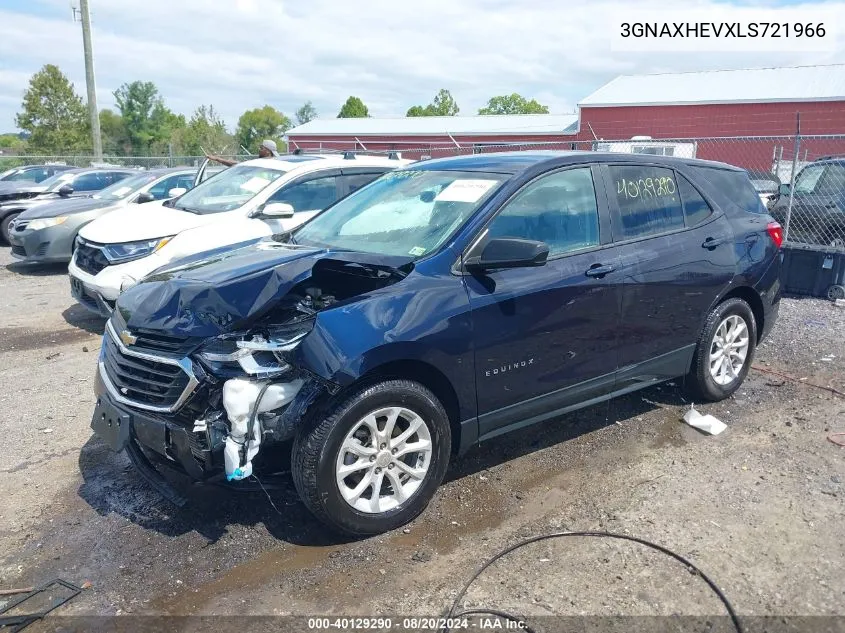 2020 Chevrolet Equinox Fwd Ls VIN: 3GNAXHEVXLS721966 Lot: 40129290