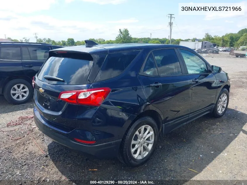 2020 Chevrolet Equinox Fwd Ls VIN: 3GNAXHEVXLS721966 Lot: 40129290