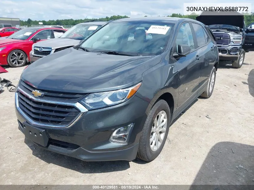 2020 Chevrolet Equinox Fwd Ls VIN: 3GNAXHEVXLS588772 Lot: 40129581