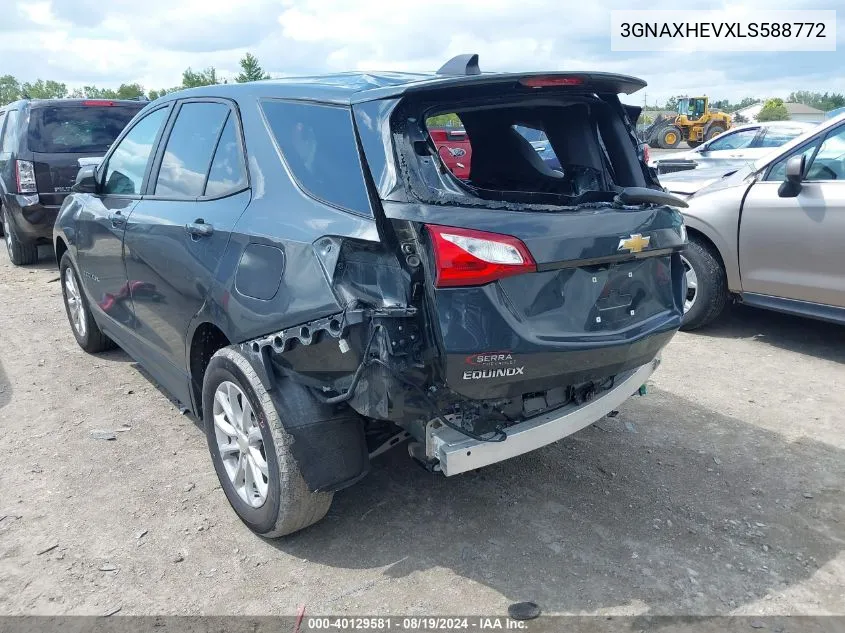 2020 Chevrolet Equinox Fwd Ls VIN: 3GNAXHEVXLS588772 Lot: 40129581