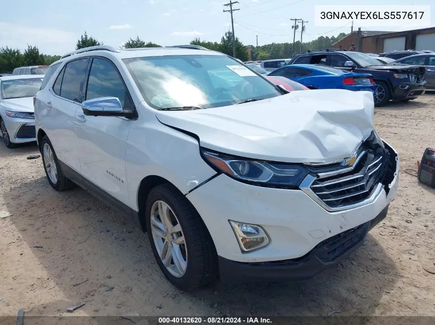 2020 Chevrolet Equinox Premier VIN: 3GNAXYEX6LS557617 Lot: 40132620