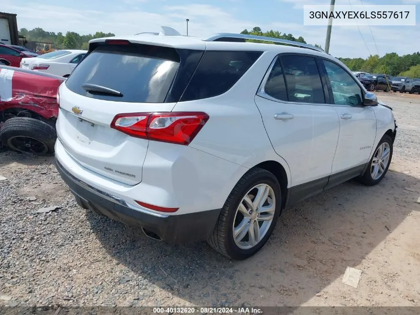 2020 Chevrolet Equinox Premier VIN: 3GNAXYEX6LS557617 Lot: 40132620