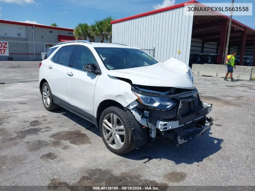 2020 Chevrolet Equinox Fwd Premier 2.0L Turbo VIN: 3GNAXPEX6LS663558 Lot: 40138180