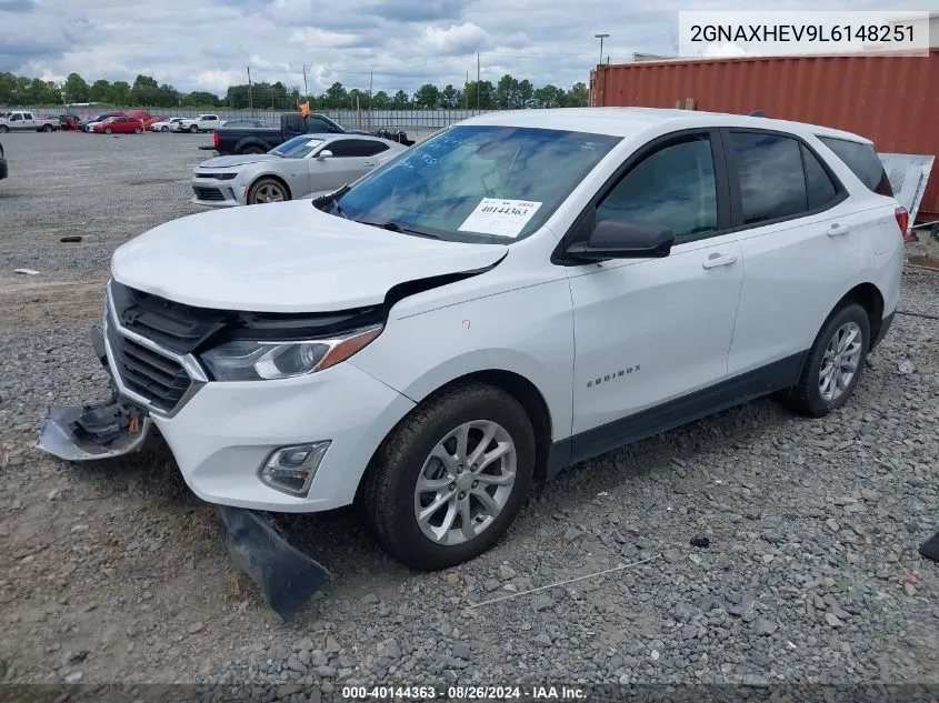 2020 Chevrolet Equinox Fwd Ls VIN: 2GNAXHEV9L6148251 Lot: 40144363