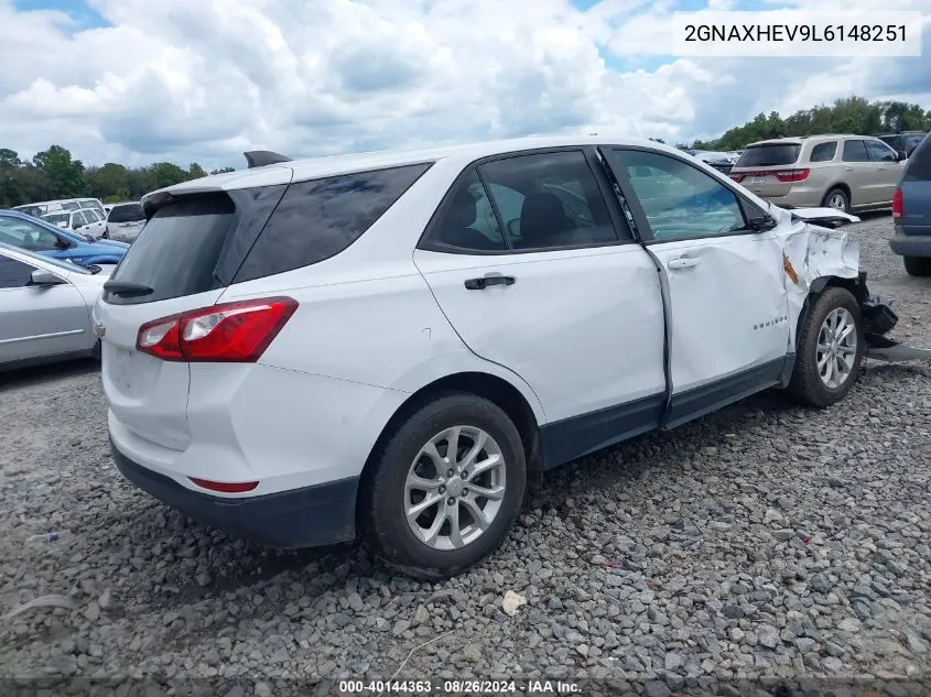 2020 Chevrolet Equinox Fwd Ls VIN: 2GNAXHEV9L6148251 Lot: 40144363