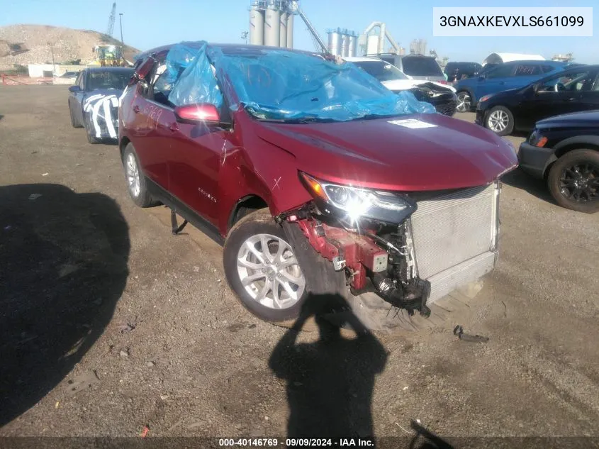 2020 Chevrolet Equinox Fwd Lt 1.5L Turbo VIN: 3GNAXKEVXLS661099 Lot: 40146769