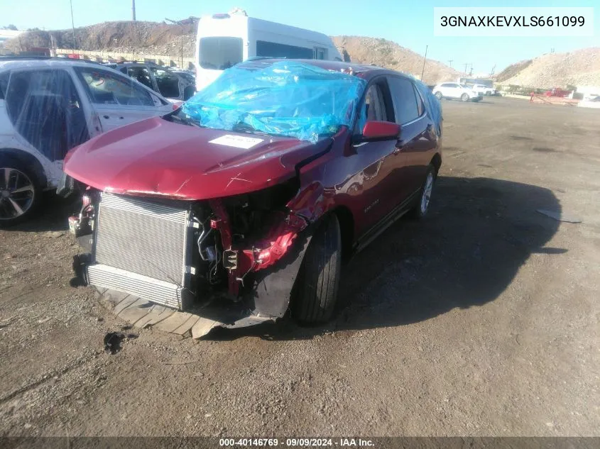 2020 Chevrolet Equinox Fwd Lt 1.5L Turbo VIN: 3GNAXKEVXLS661099 Lot: 40146769