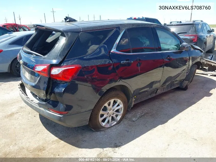 2020 Chevrolet Equinox Lt VIN: 3GNAXKEV6LS708760 Lot: 40162100