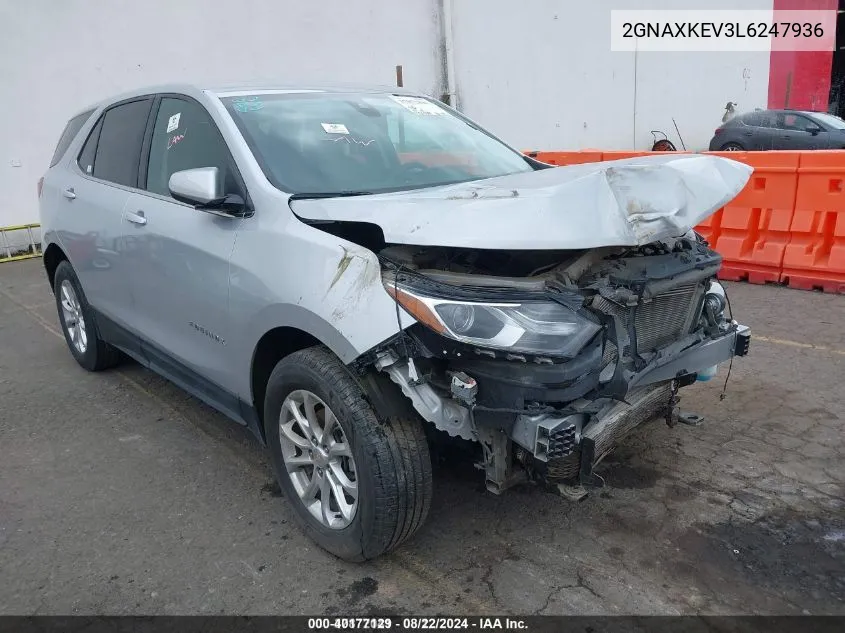 2020 Chevrolet Equinox Fwd Lt 1.5L Turbo VIN: 2GNAXKEV3L6247936 Lot: 40177129