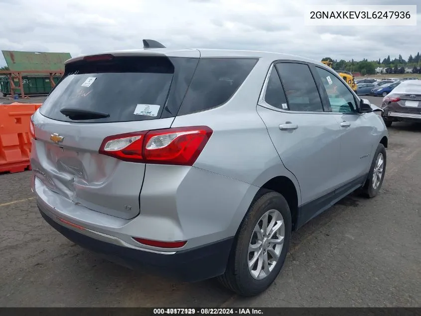 2020 Chevrolet Equinox Fwd Lt 1.5L Turbo VIN: 2GNAXKEV3L6247936 Lot: 40177129