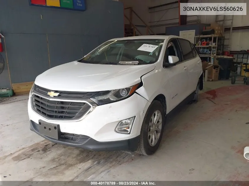 2020 Chevrolet Equinox Fwd Lt 1.5L Turbo VIN: 3GNAXKEV6LS560626 Lot: 40178789