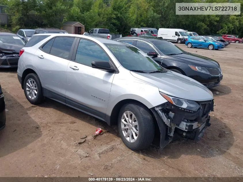 2020 Chevrolet Equinox Fwd Ls VIN: 3GNAXHEV7LS722718 Lot: 40179139