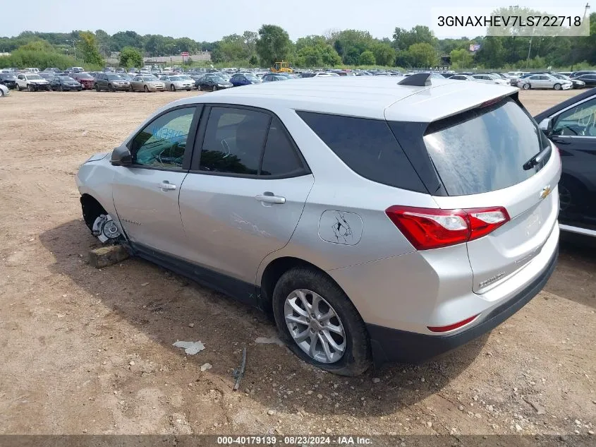 2020 Chevrolet Equinox Fwd Ls VIN: 3GNAXHEV7LS722718 Lot: 40179139