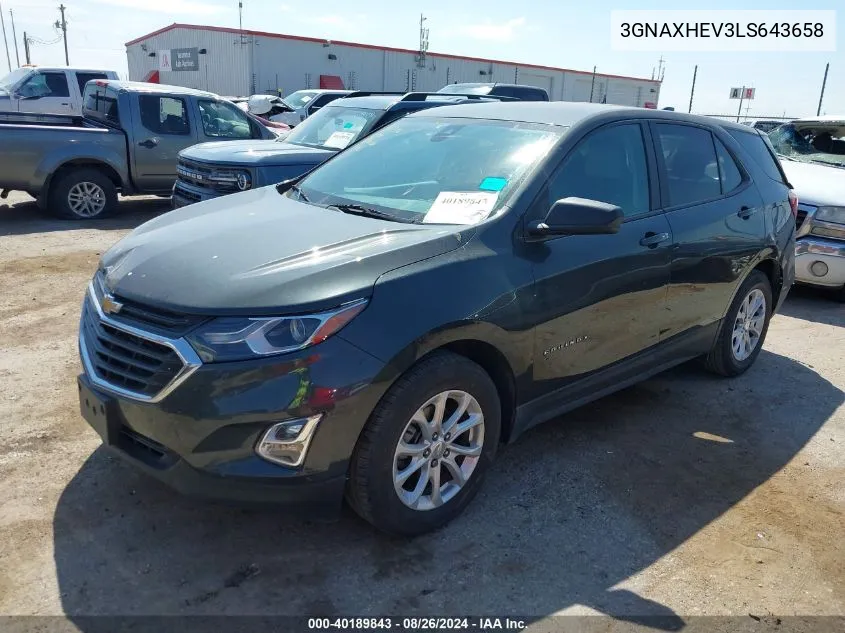 2020 Chevrolet Equinox Fwd Ls VIN: 3GNAXHEV3LS643658 Lot: 40189843