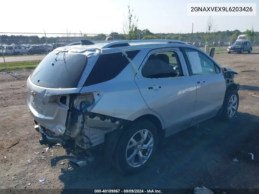 2020 Chevrolet Equinox Awd Lt 2.0L Turbo VIN: 2GNAXVEX9L6203426 Lot: 40189867