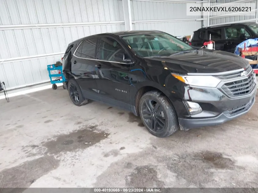 2020 Chevrolet Equinox Fwd Lt 1.5L Turbo VIN: 2GNAXKEVXL6206221 Lot: 40193665