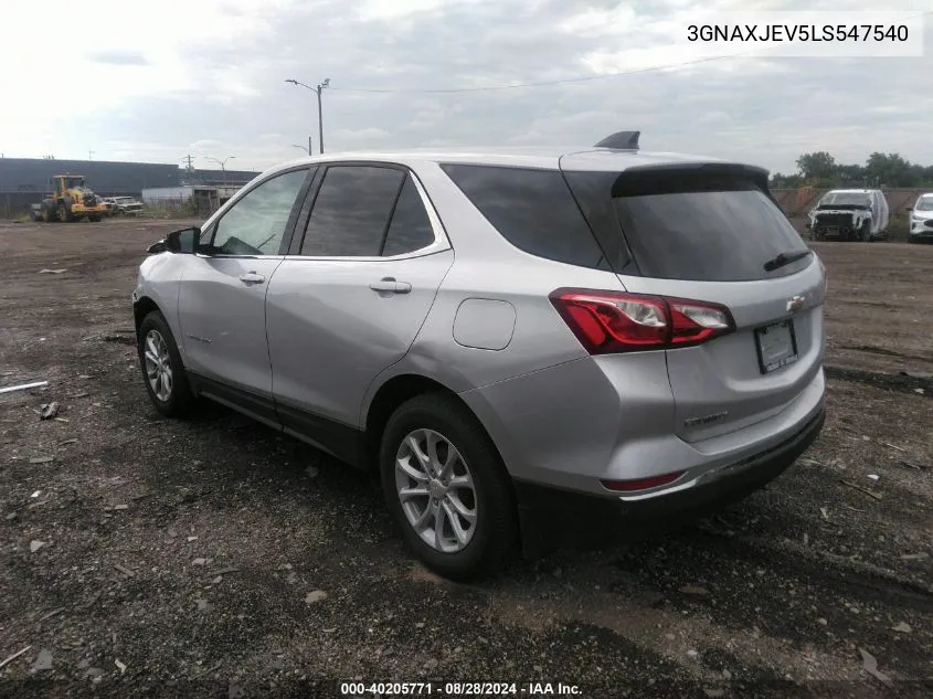 2020 Chevrolet Equinox Fwd 2Fl VIN: 3GNAXJEV5LS547540 Lot: 40205771