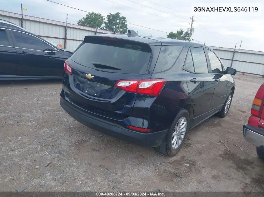 2020 Chevrolet Equinox Fwd Ls VIN: 3GNAXHEVXLS646119 Lot: 40208724