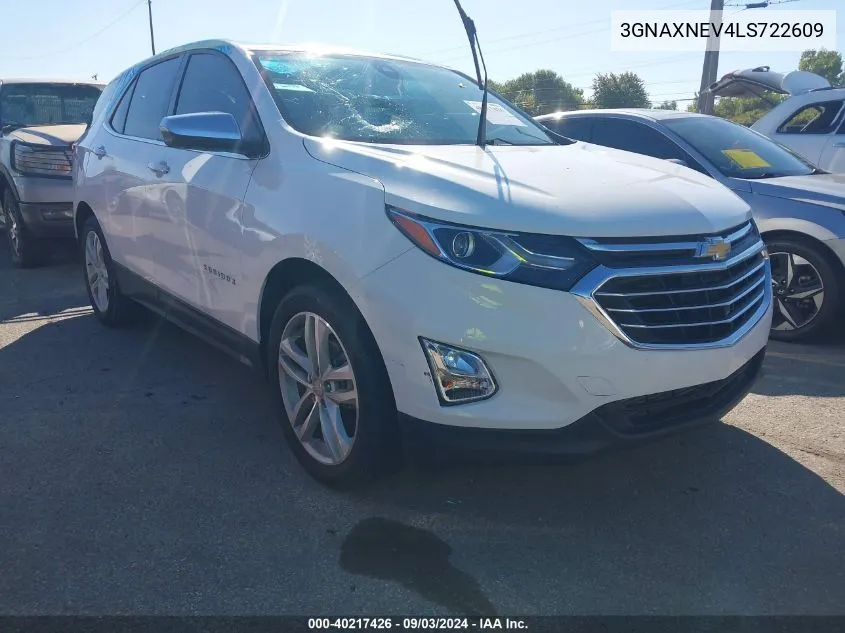 2020 Chevrolet Equinox Fwd Premier 1.5L Turbo VIN: 3GNAXNEV4LS722609 Lot: 40217426