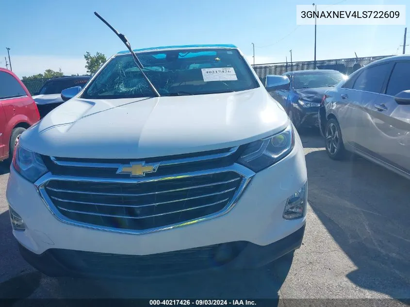 2020 Chevrolet Equinox Fwd Premier 1.5L Turbo VIN: 3GNAXNEV4LS722609 Lot: 40217426