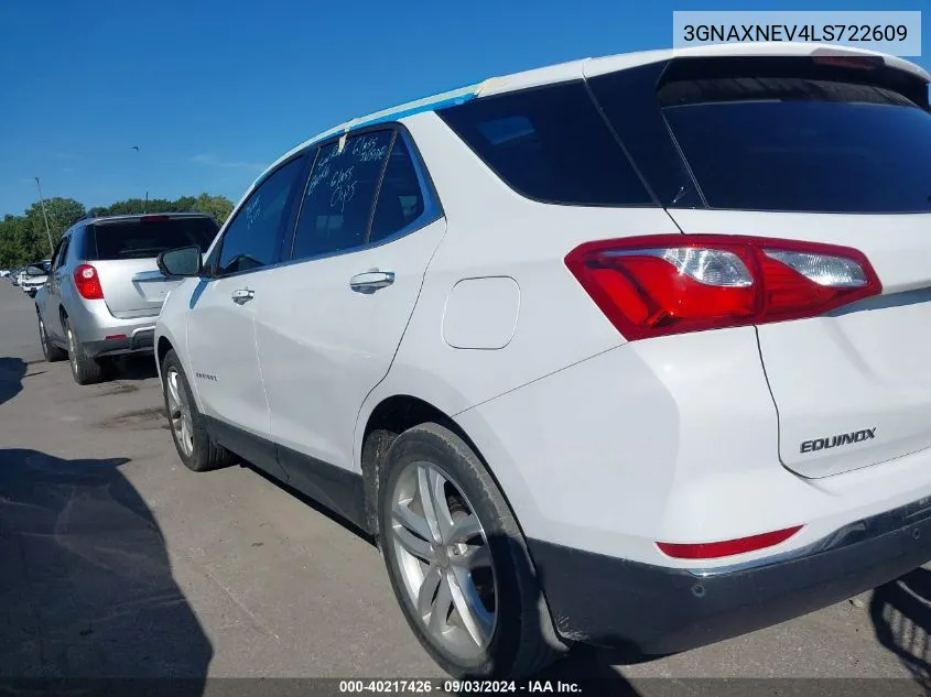 2020 Chevrolet Equinox Fwd Premier 1.5L Turbo VIN: 3GNAXNEV4LS722609 Lot: 40217426