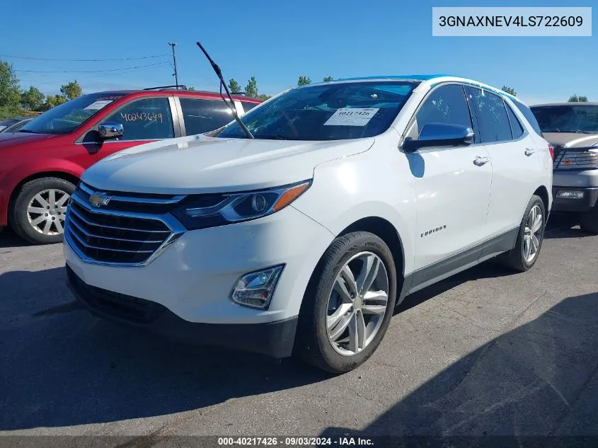 2020 Chevrolet Equinox Fwd Premier 1.5L Turbo VIN: 3GNAXNEV4LS722609 Lot: 40217426