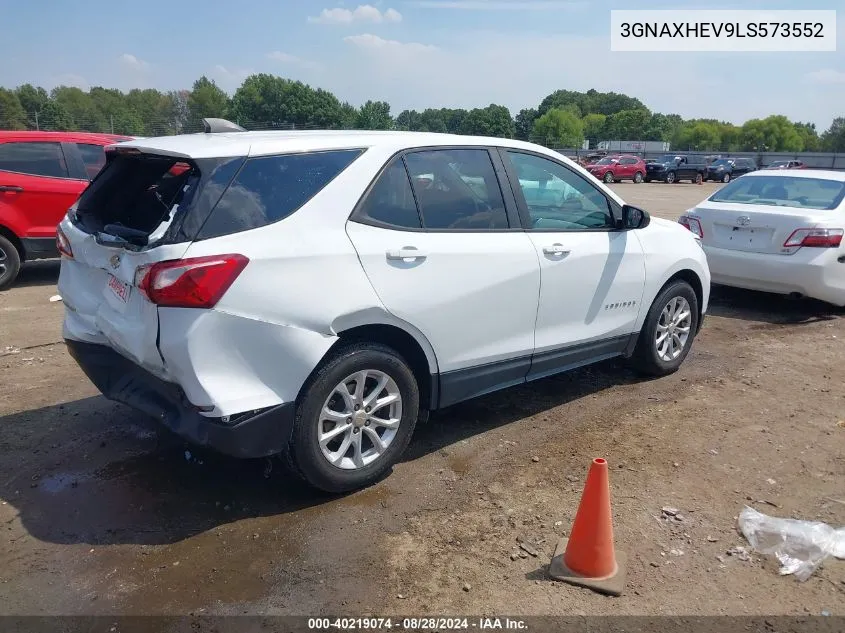 2020 Chevrolet Equinox Fwd Ls VIN: 3GNAXHEV9LS573552 Lot: 40219074