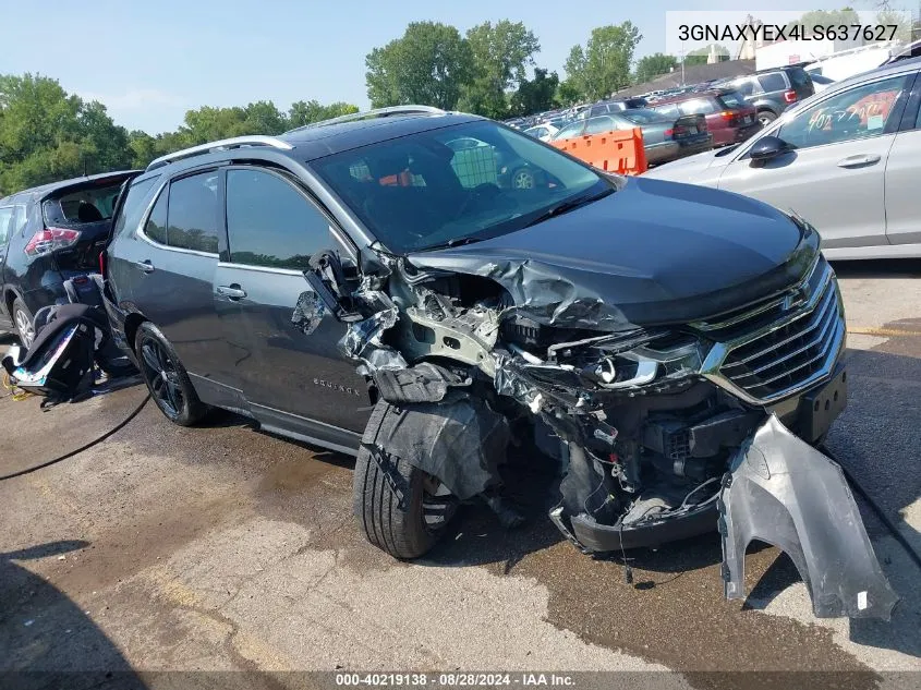 2020 Chevrolet Equinox Awd Premier 2.0L Turbo VIN: 3GNAXYEX4LS637627 Lot: 40219138